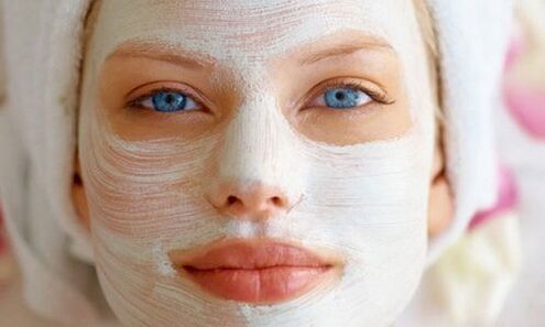 rejuvenating mask on the face of a girl